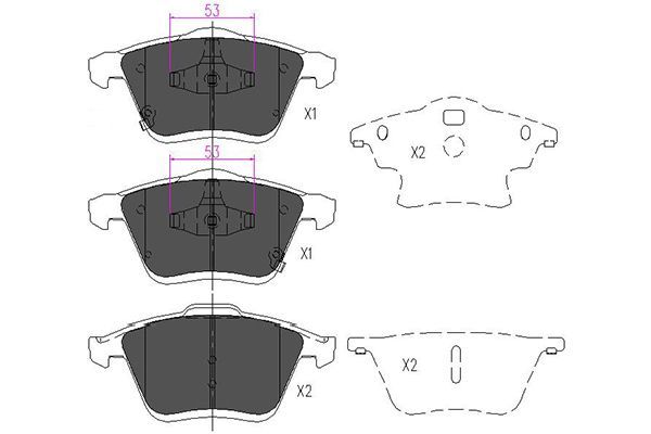 KAVO PARTS Комплект тормозных колодок, дисковый тормоз KBP-4553